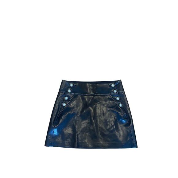 NWT Alice and Olivia Donald high rise faux leather mini skirt size 6 - Picture 9 of 14